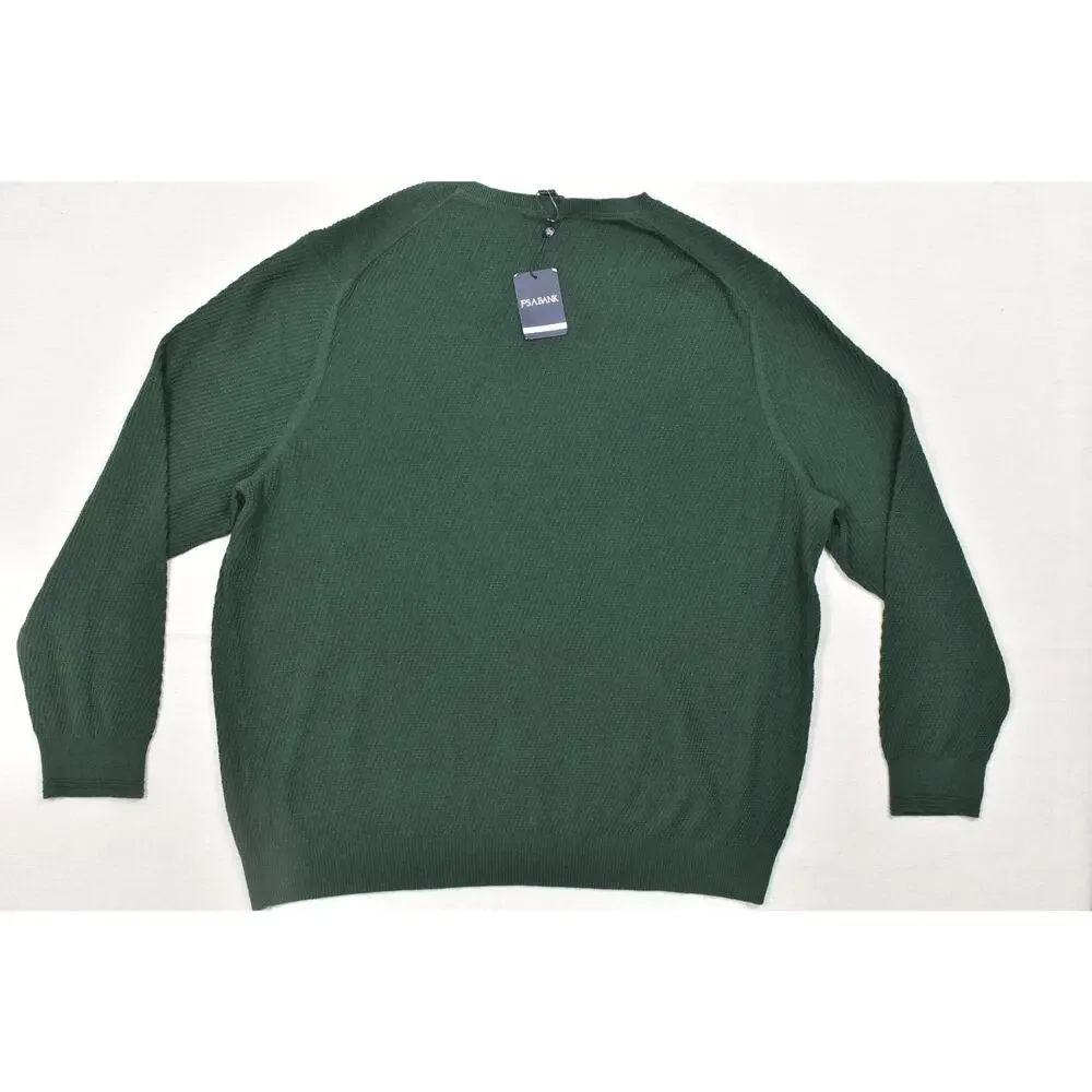Jos. A. Bank Sweater Men's 3X Green 100% Pima Cotton V-Neck Tailored Fit Texture